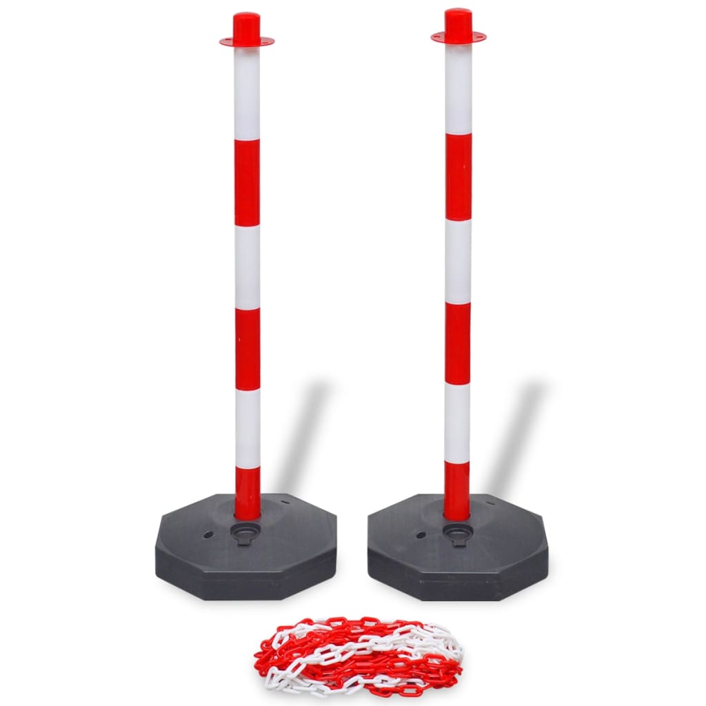 Chain Post Set with 10 m Plastic Chain - Unbeatable Bargains