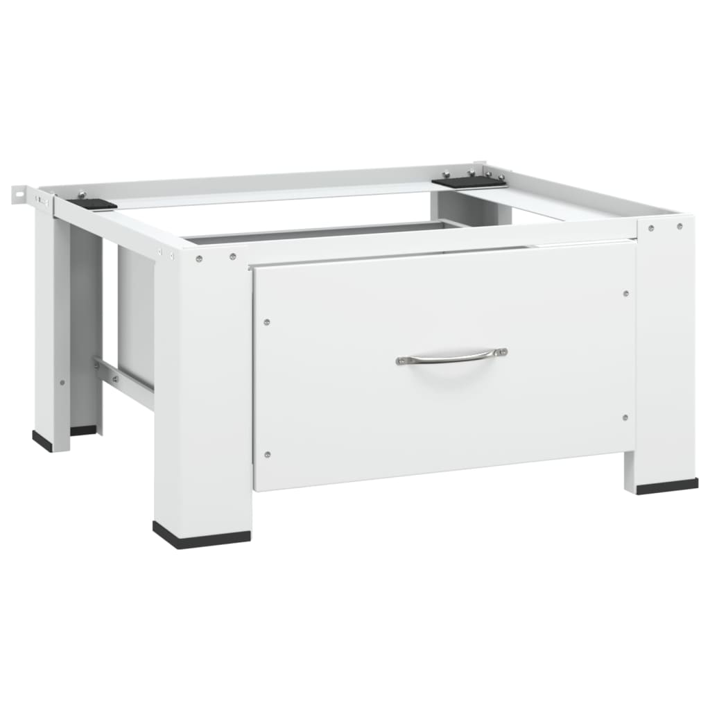 Washing Machine Pedestal with Drawer White - Design Hut