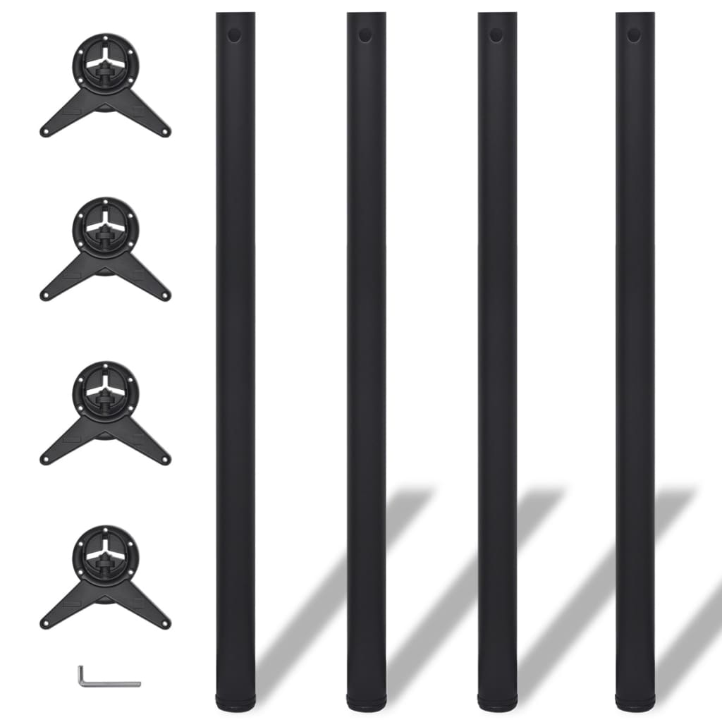 4 Height Adjustable Table Legs Black 1100 mm - Design Hut
