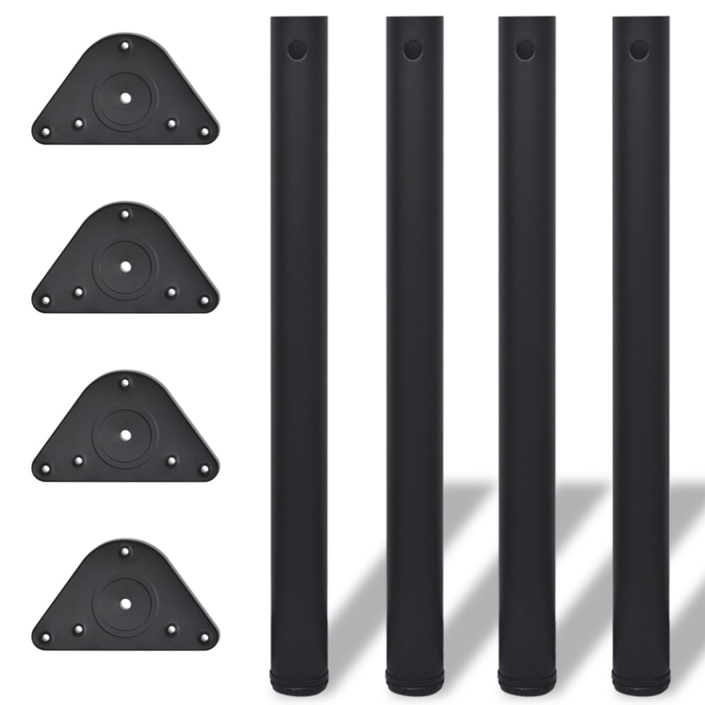 4 Height Adjustable Table Legs Black 710 mm - Discount Dealers