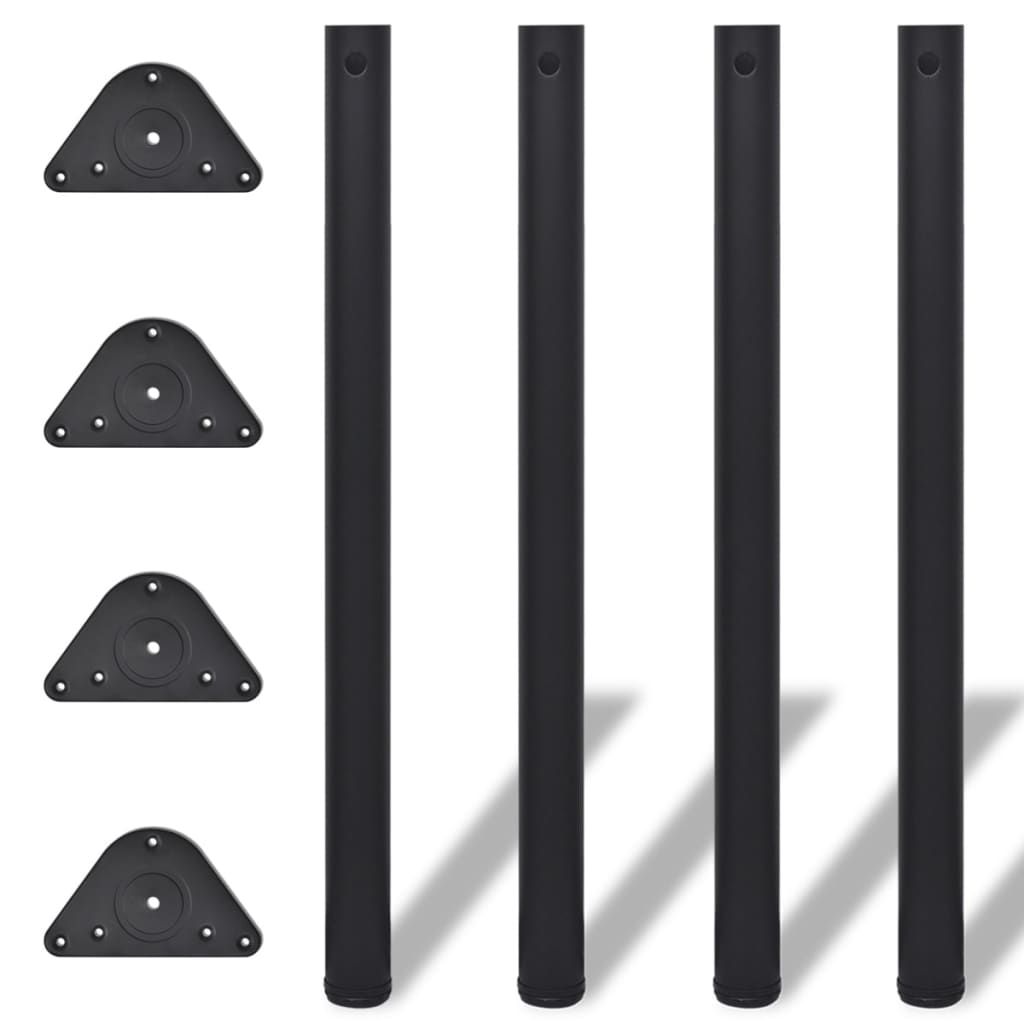 4 Height Adjustable Table Legs Black 870 mm - R and M Furniture