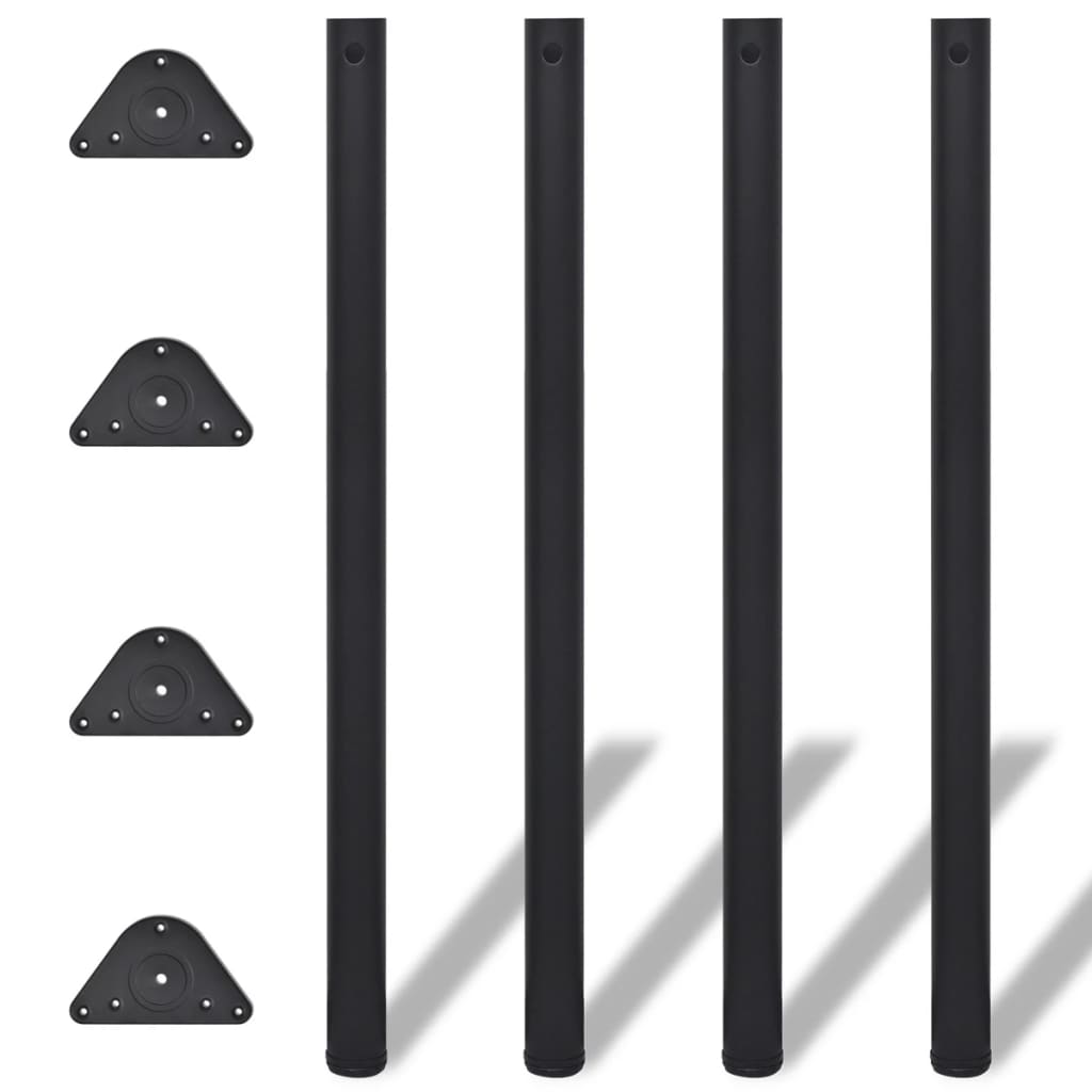 4 Height Adjustable Table Legs Black 1100 mm - The Home Maker