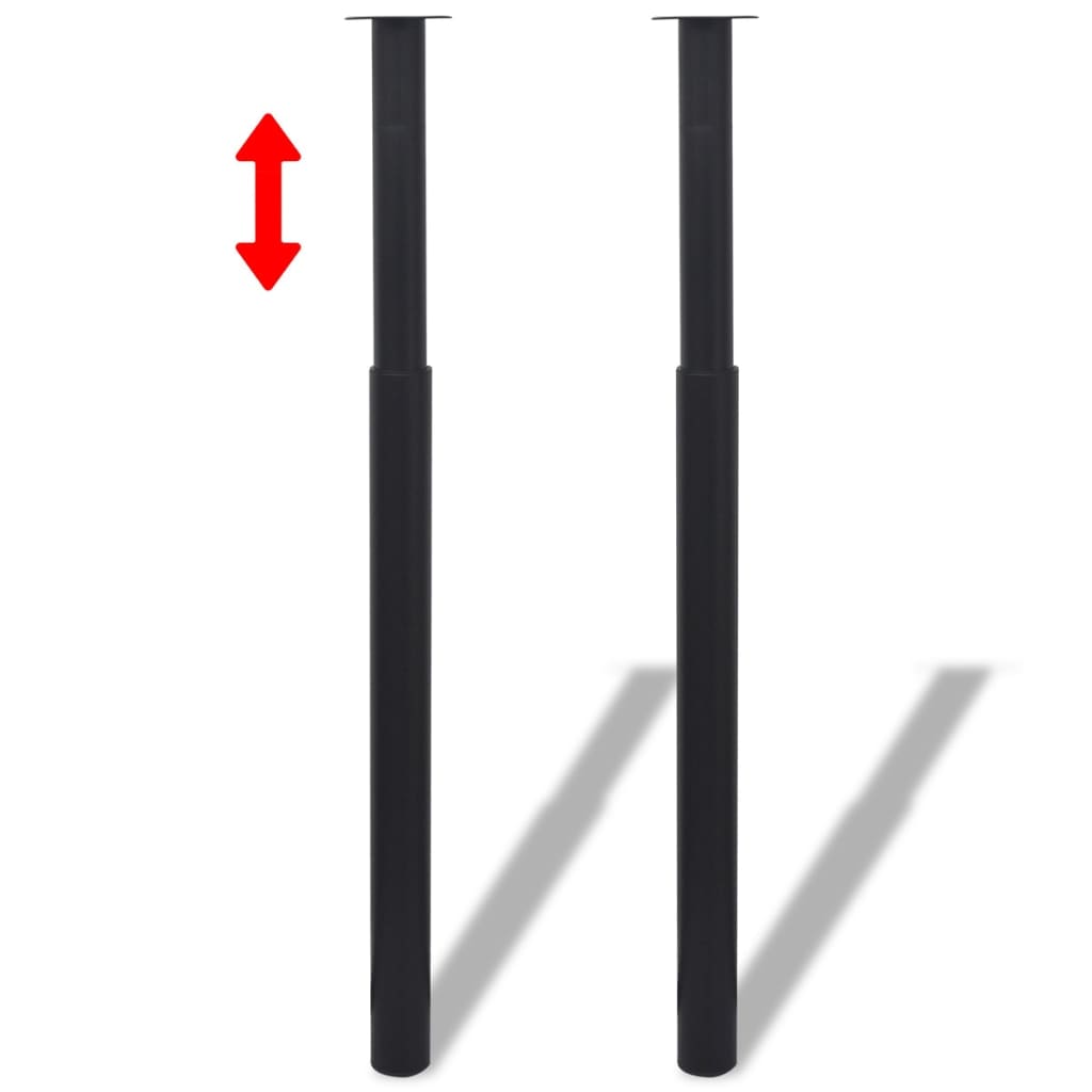 2 Telescopic Table Legs Black 710 mm-1100 mm - Merkel Designers
