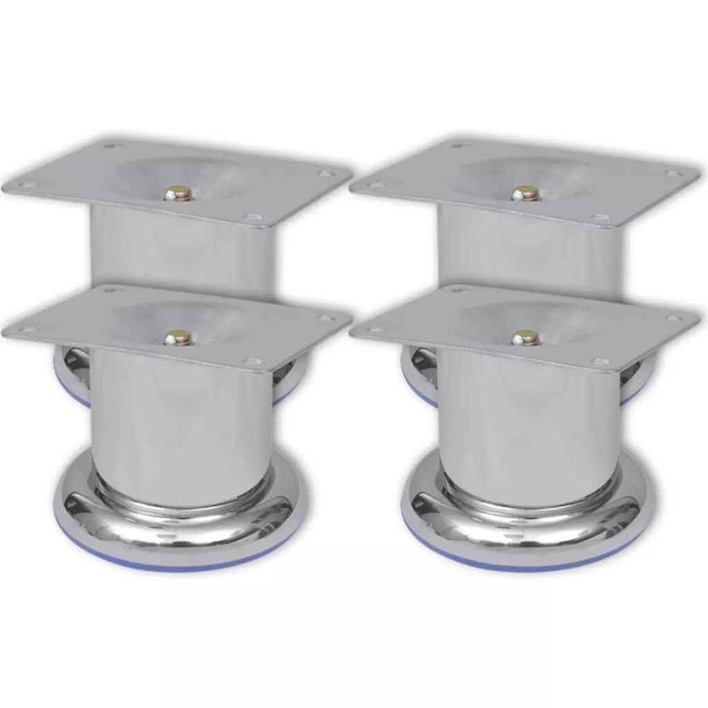 4 Round Sofa Legs Chrome 60 mm - R and M Furniture
