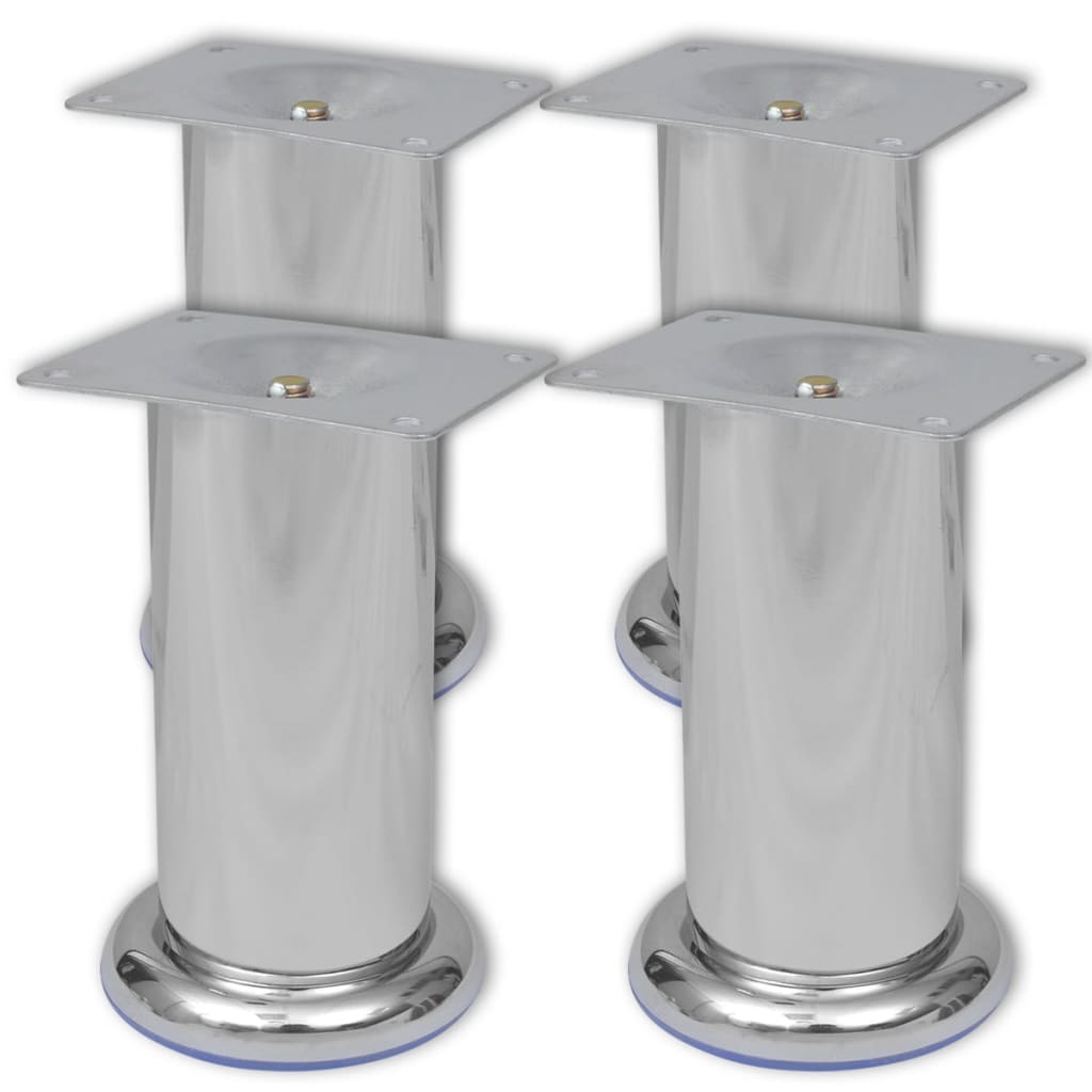 4 Round Sofa Legs Chrome 120 mm - Unbeatable Bargains