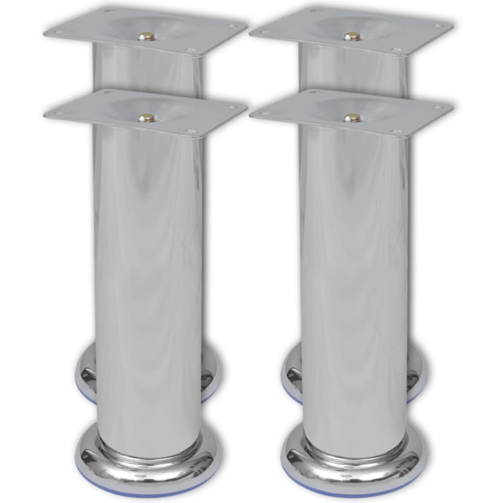 4 Round Sofa Legs Chrome 180 mm - Decor Base