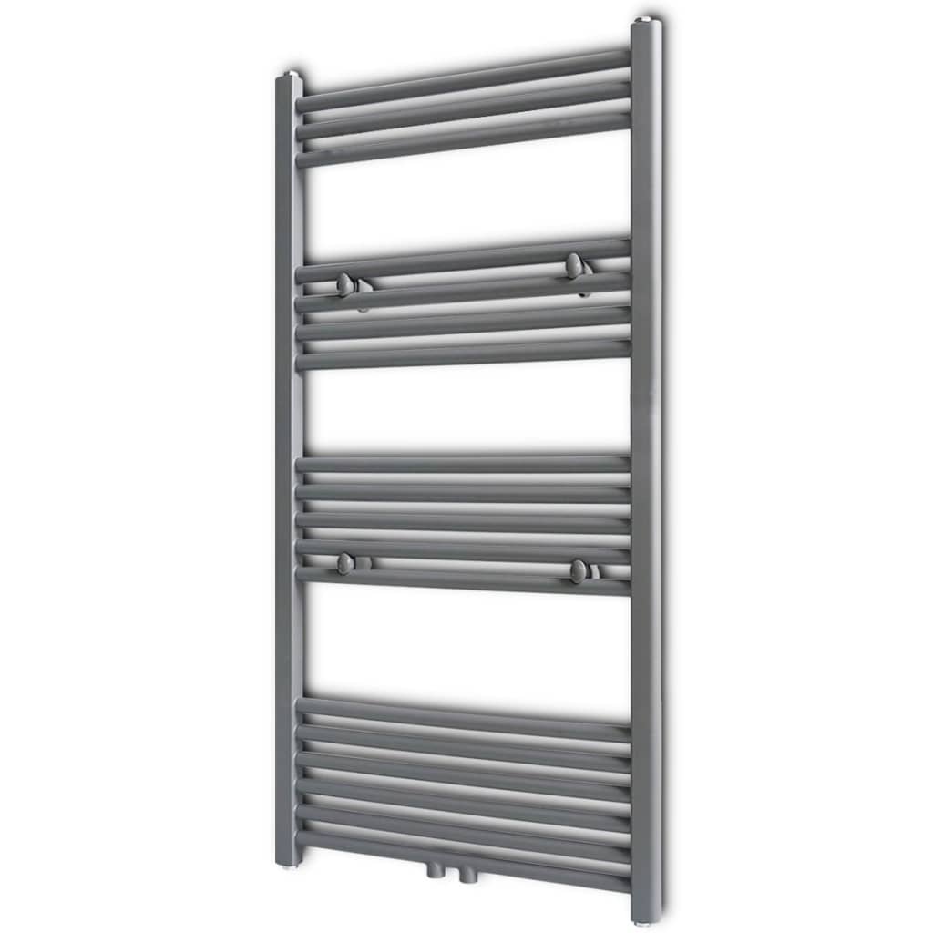 Grey Bathroom Central Heating Towel Rail Radiator Straight 600x1160mm - Casper Homes