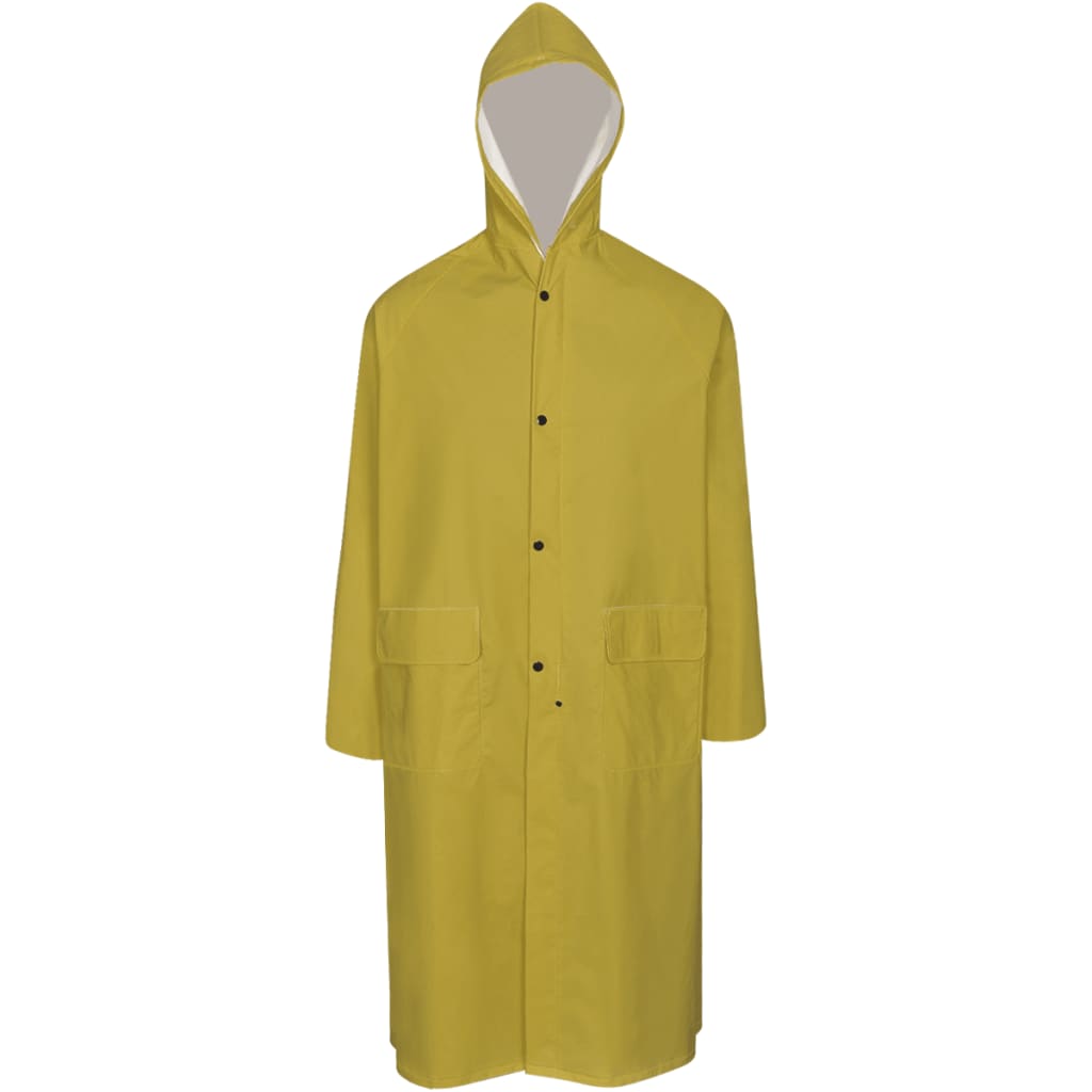 Waterproof Heavy-duty Long Raincoat with Hood Yellow XXL - Tyrell & Tyrell