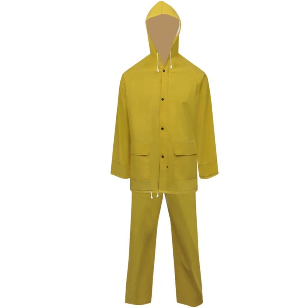 Waterproof Heavy-duty 2-piece Rain Suit with Hood Yellow XL - Tyrell & Tyrell