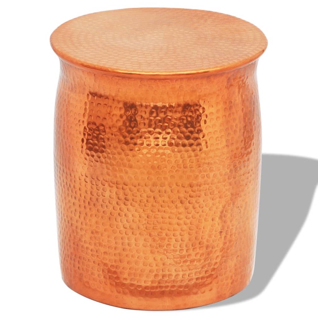 Hammered Aluminium Stool/Side Table Brass/Copper Colour - Merlin Deals
