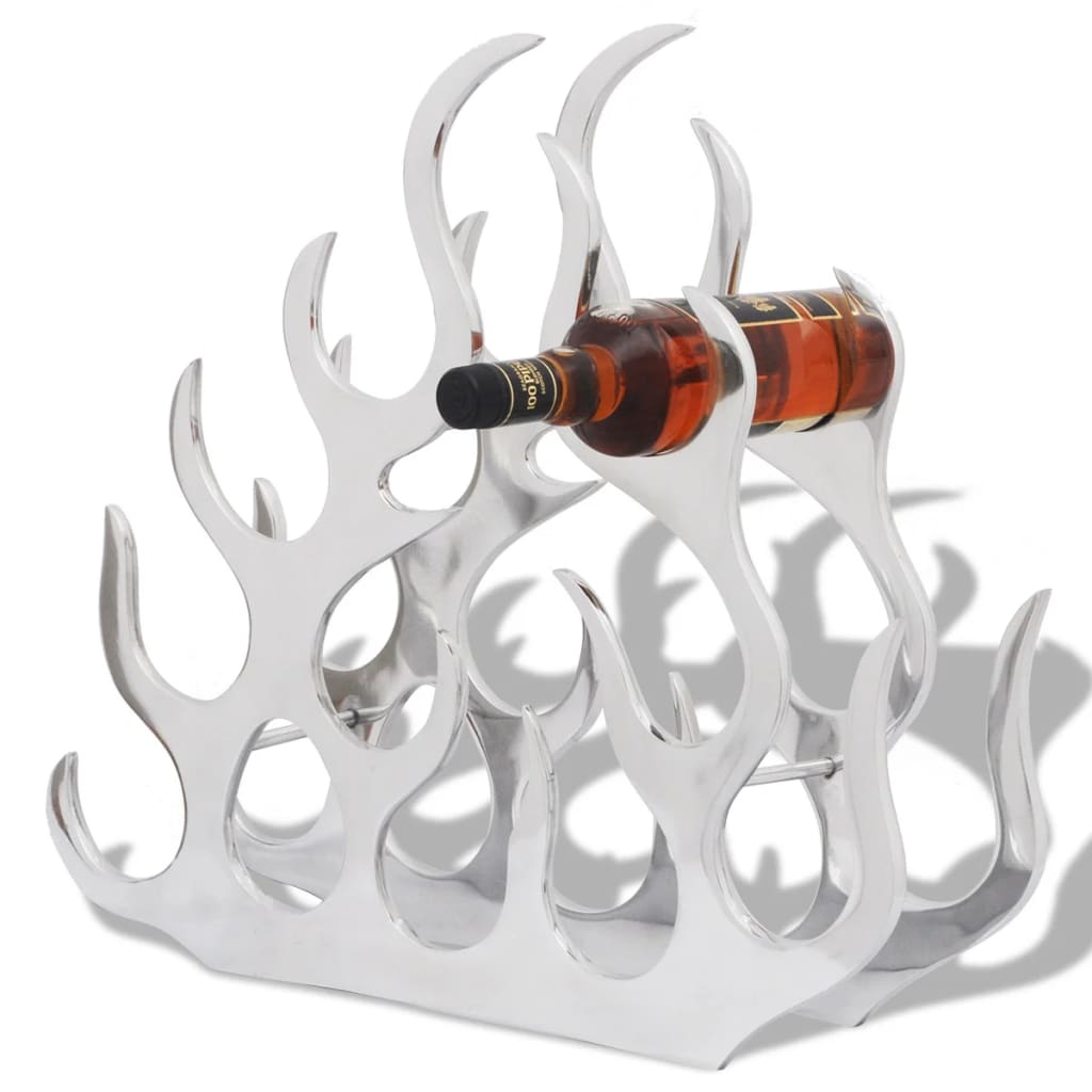 Wine Stand for 11 Bottles Silver Aluminium - The Home Maker