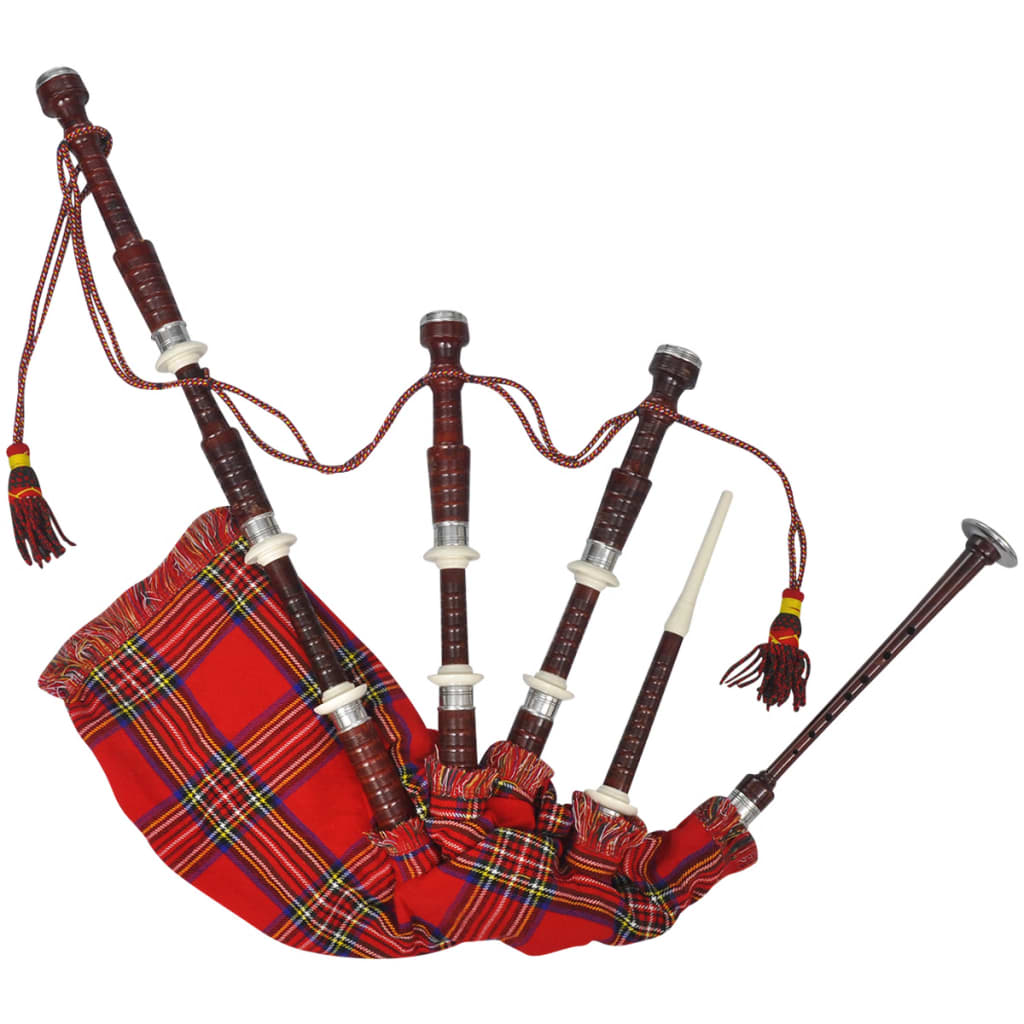 Scottish Great Highland Bagpipe Red Royal Steward Tartan - Design Hut