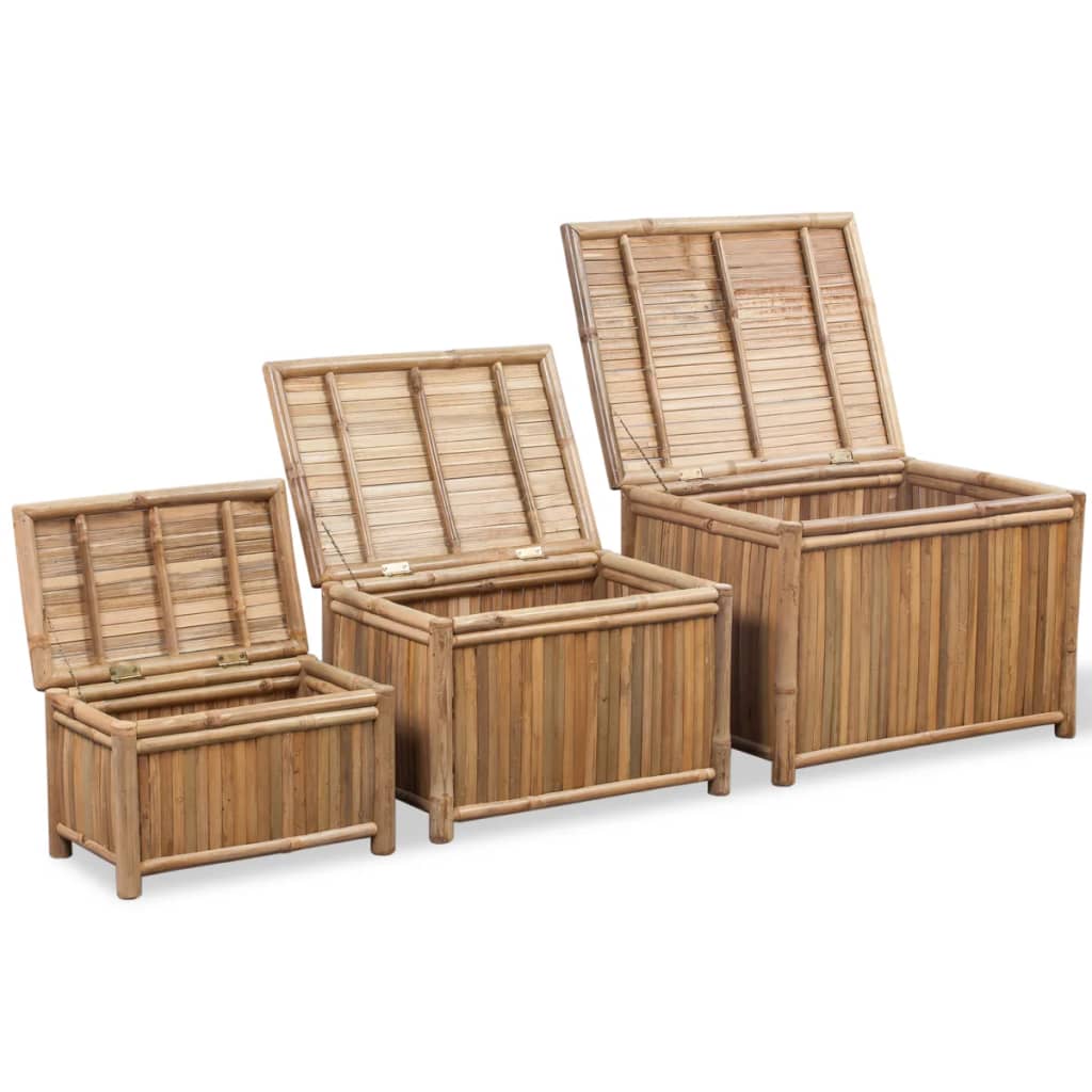 Storage Boxes 3 pcs Bamboo - Decor Base