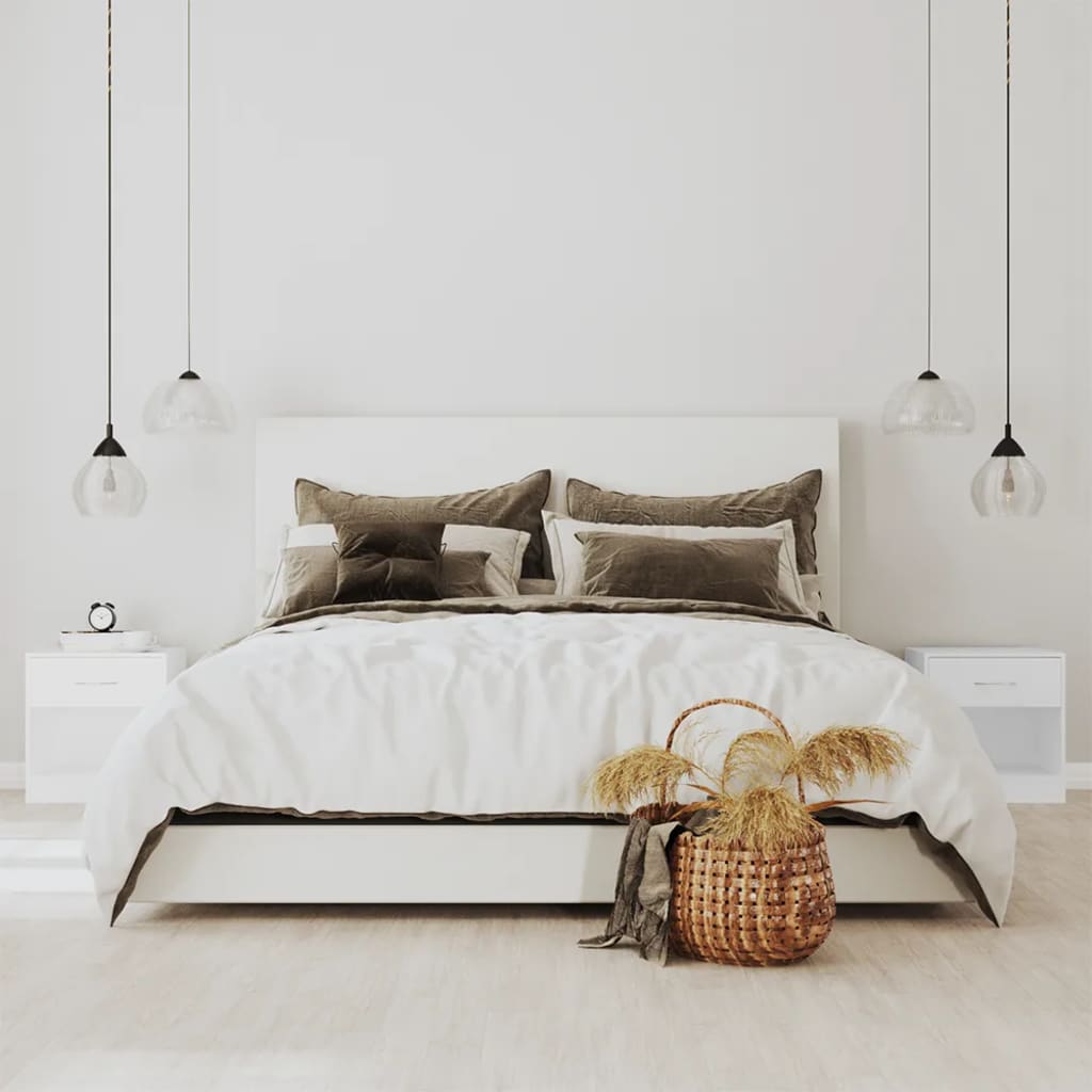 Bedside Table - Muriel 2 Piece Nightstand White 36.5cm - Merkel Designers