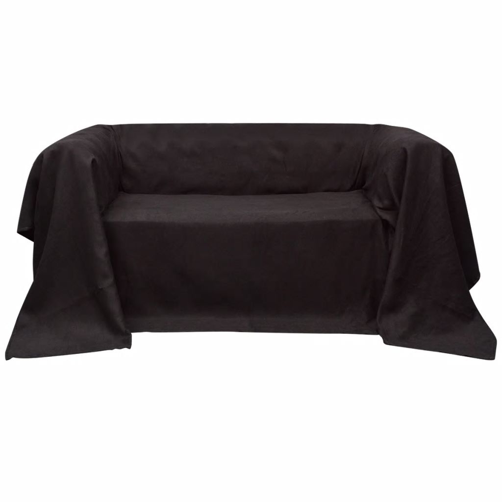 Micro-suede Couch Slipcover Brown 140 x 210 cm - Style and Chic