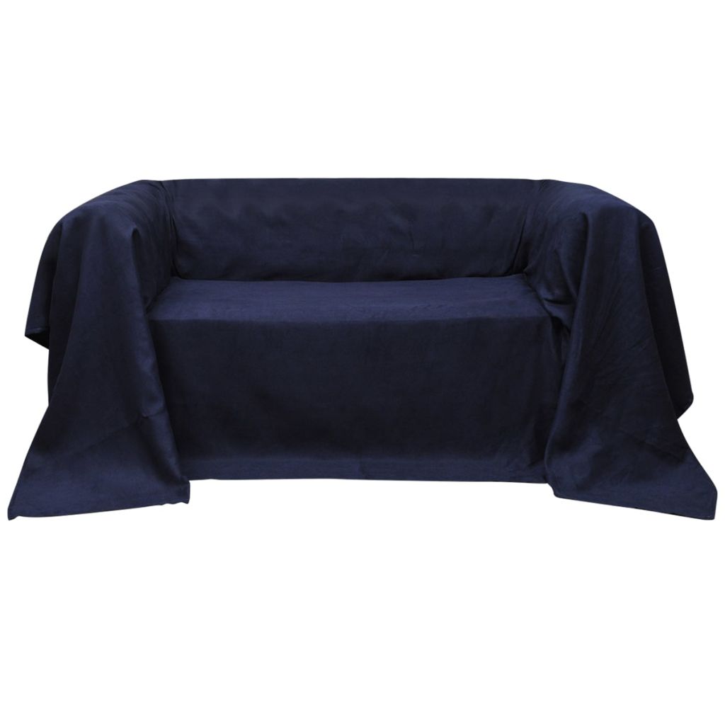 Micro-suede Couch Slipcover Navy Blue 210 x 280 cm - The Home Maker