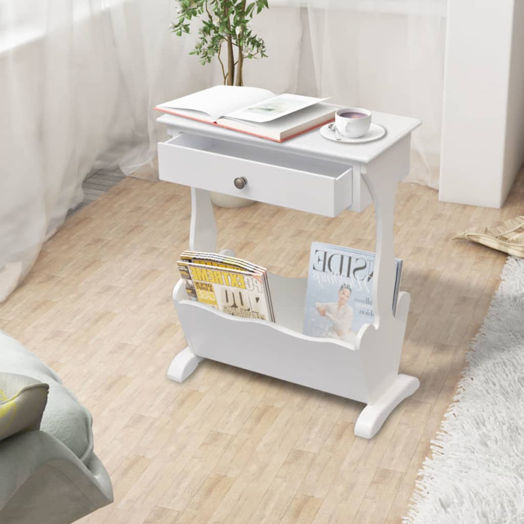 Magazine Rack Melrose White - Unbeatable Bargains