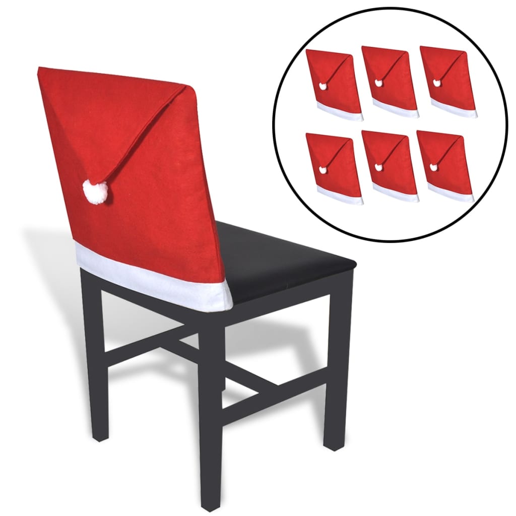 6 Santa Claus Hat Chair Back Covers - Discount Dealers