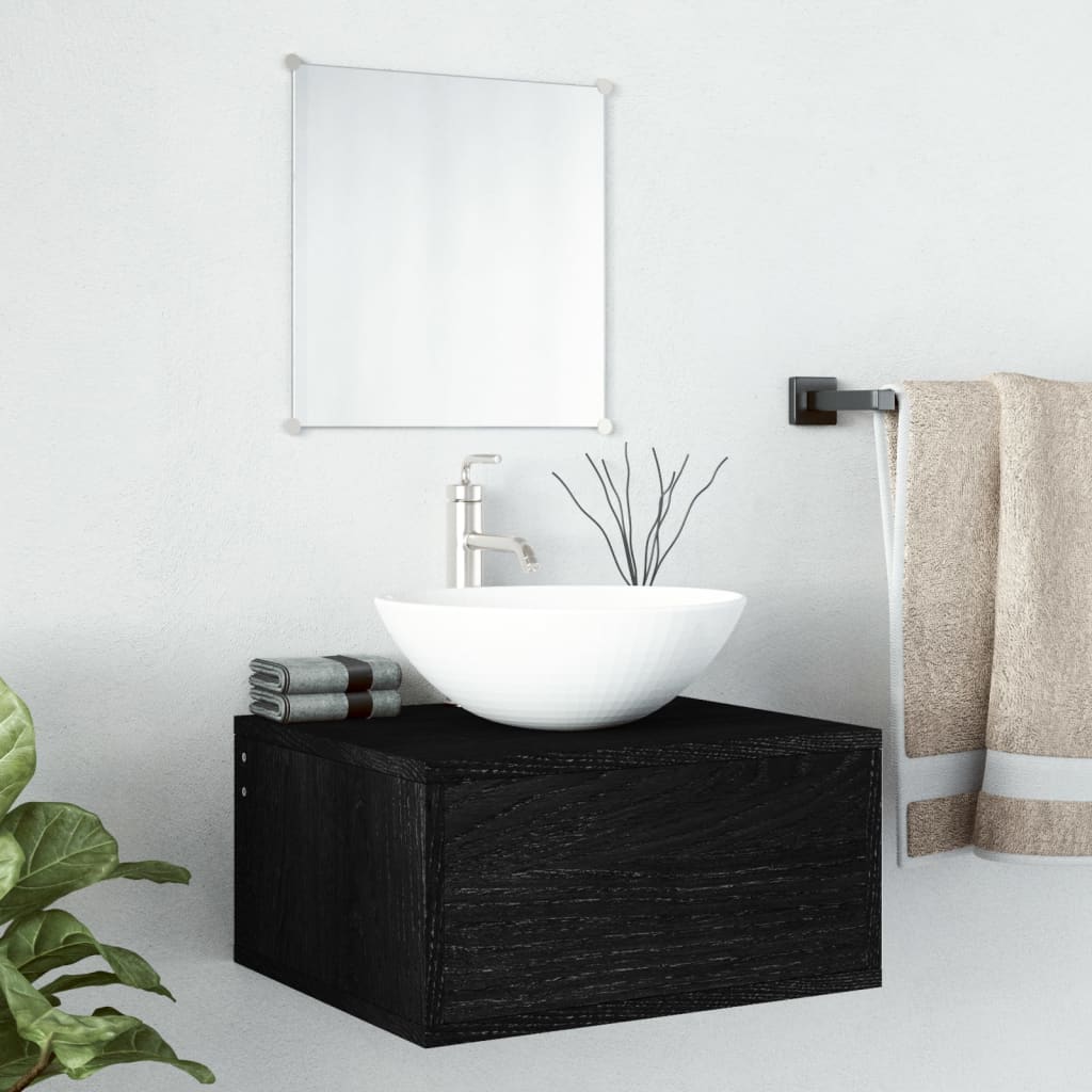 2 Piece Bathroom Furniture Set Black Engineered Wood - Casper Homes