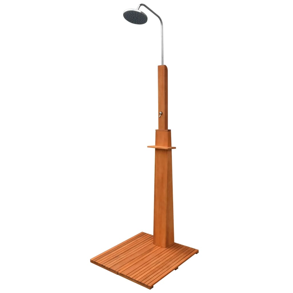 Outdoor Shower Eucalyptus Wood and Steel - Unbeatable Bargains