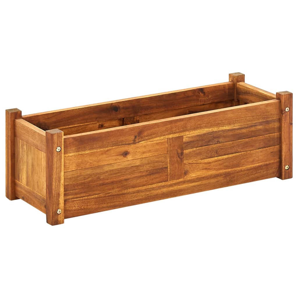 Garden Raised Bed Acacia Wood 76x27.6x25 cm - Decor Base