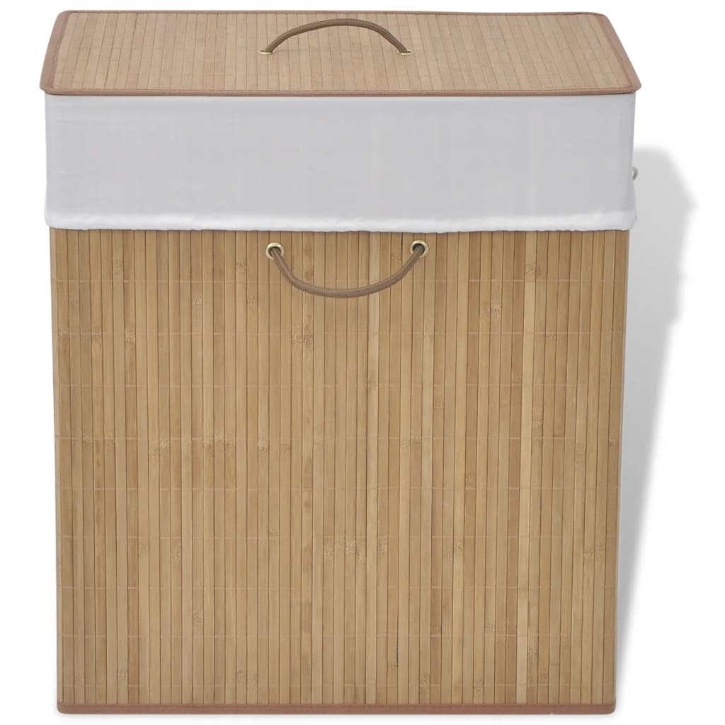 Bamboo Laundry Bin Rectangular Natural - Sid & Sam