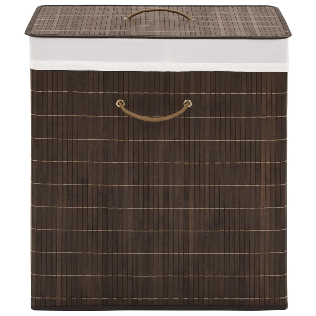 Bamboo Laundry Bin Rectangular Dark Brown - Brittle & Co