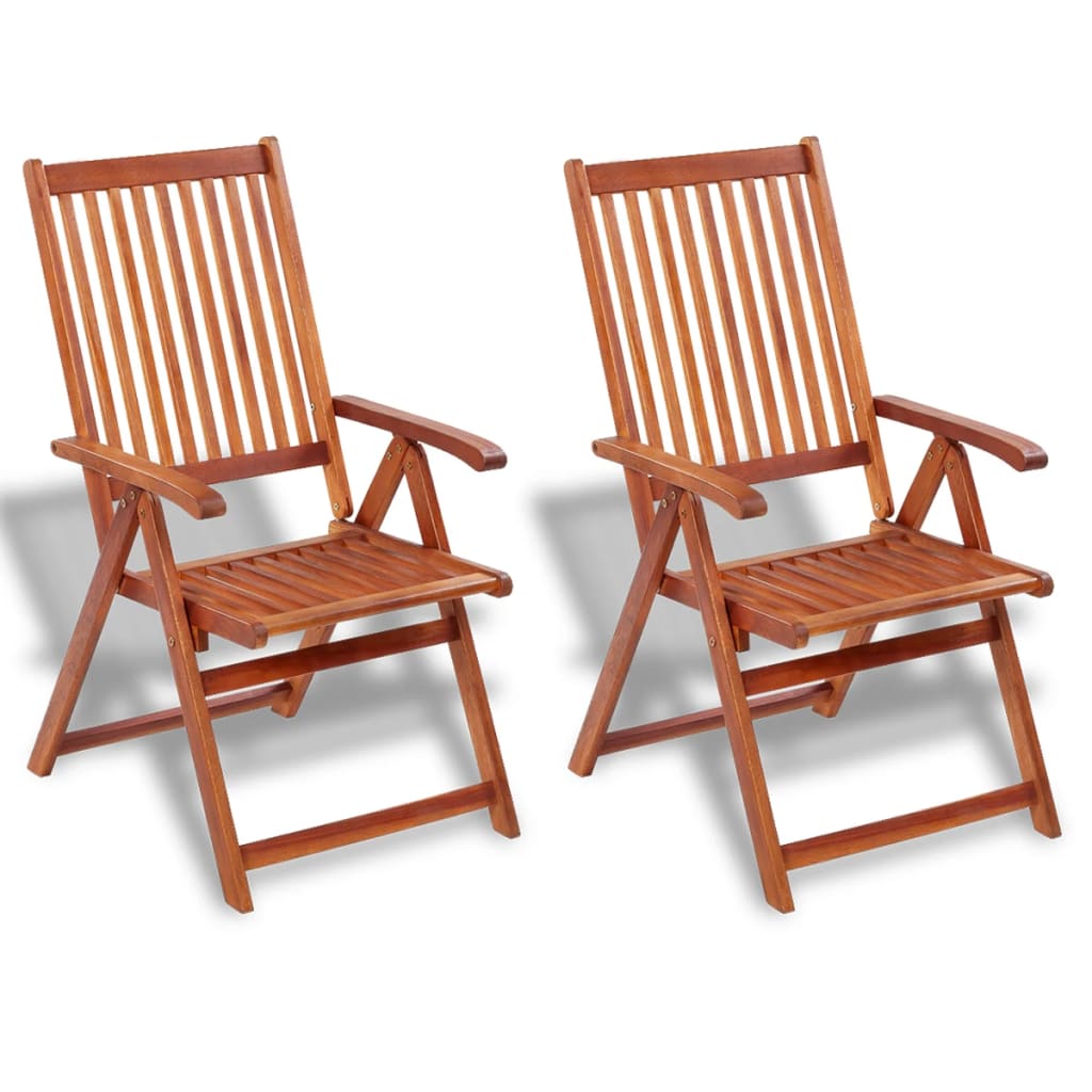 Folding Garden Chairs 2 pcs Solid Acacia Wood Brown - Sid & Sam
