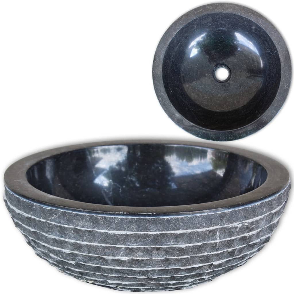 Basin Marble 40 cm Black - Discount Dealers