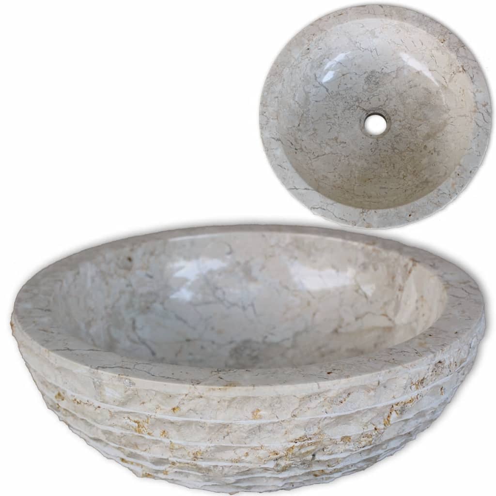 Basin Marble 40 cm Cream - Direct Imports