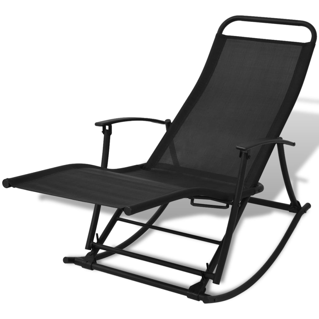Garden Rocking Chair Steel and Textilene Black - Merkel Designers