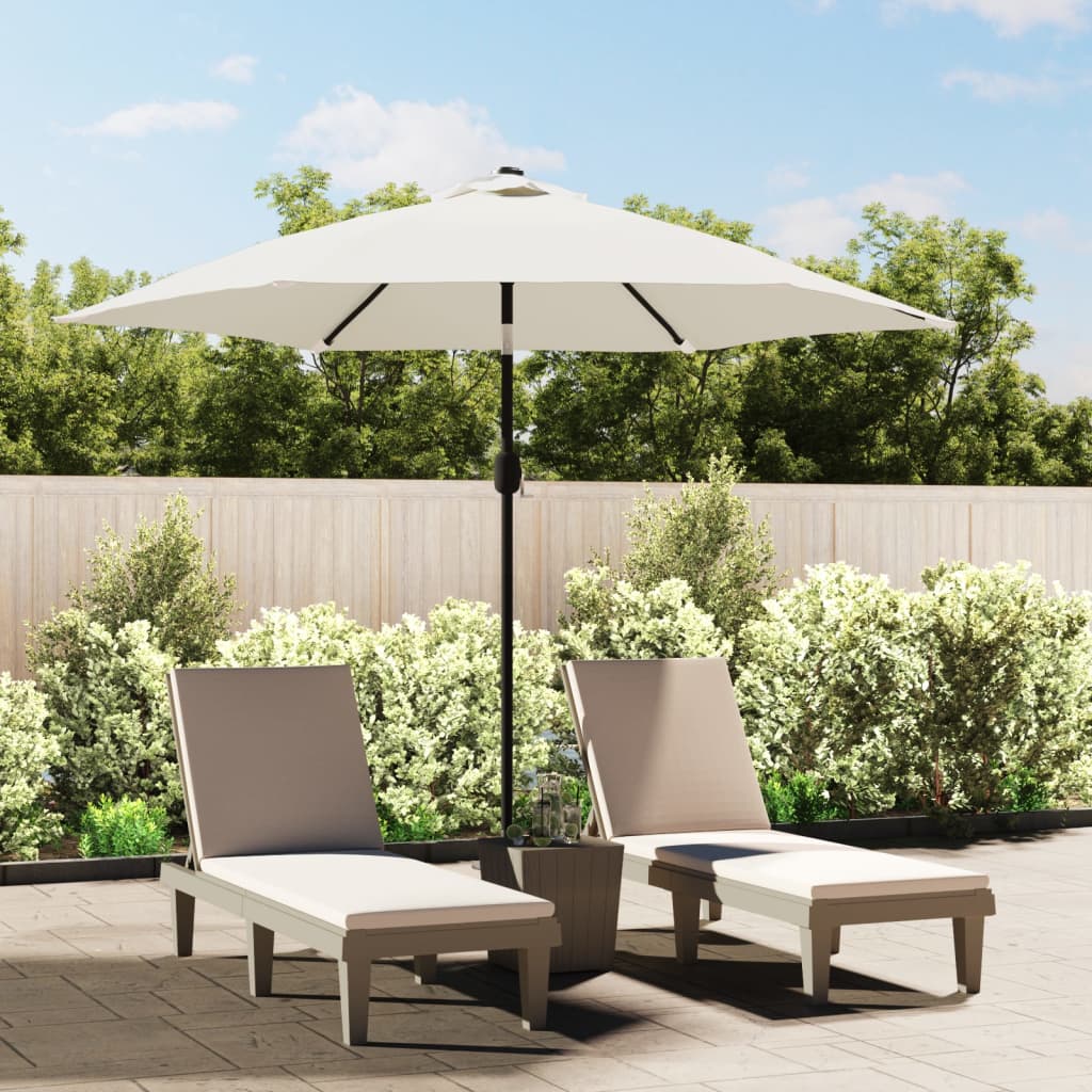LED Cantilever Umbrella 3 m Sand White - R and M Furniture