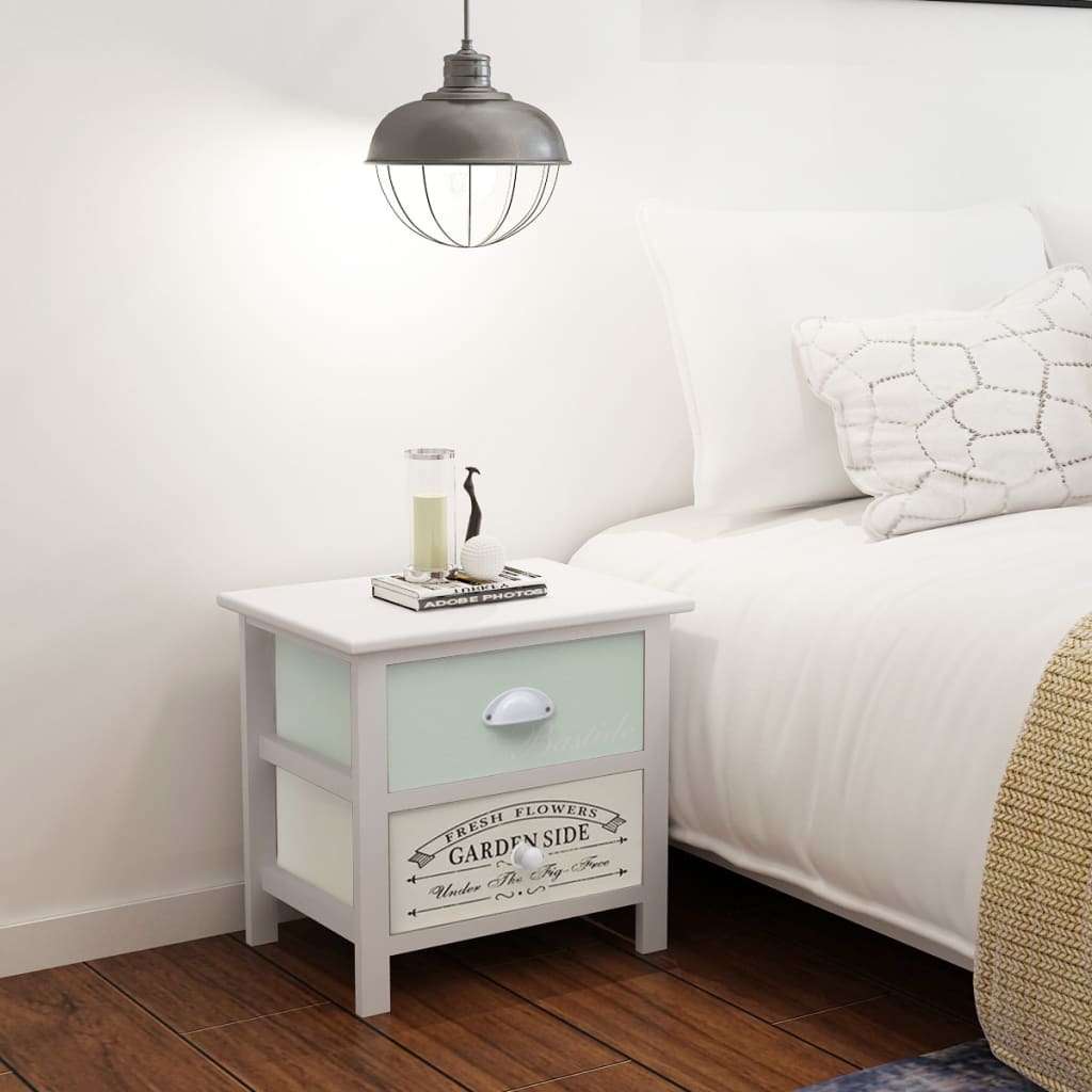Bedside Table - Beatrix 2 Piece Nightstand Rustic Charm 38cm - Merlin Deals