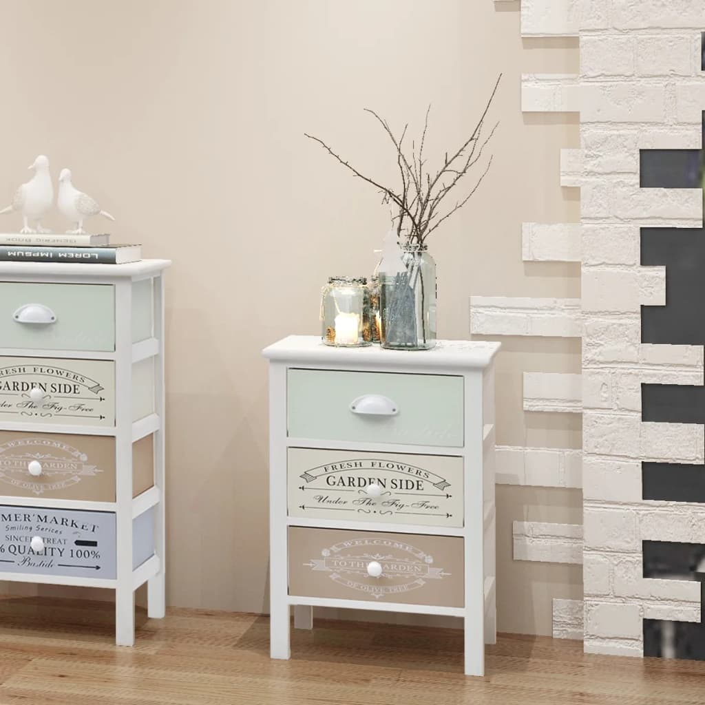 French Storage Cabinet 3 Drawers Wood - Decor Base