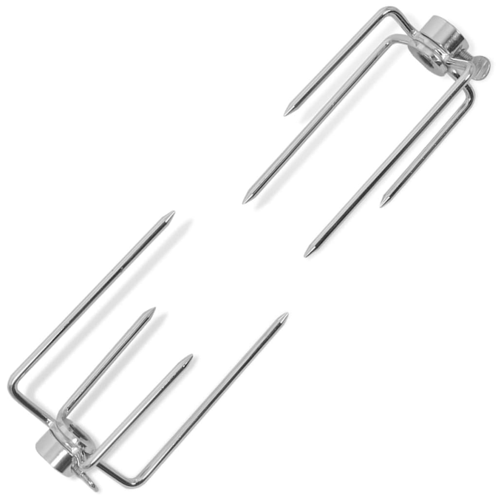 BBQ Rotisserie Spit Forks 2 pcs Steel - Design Hut