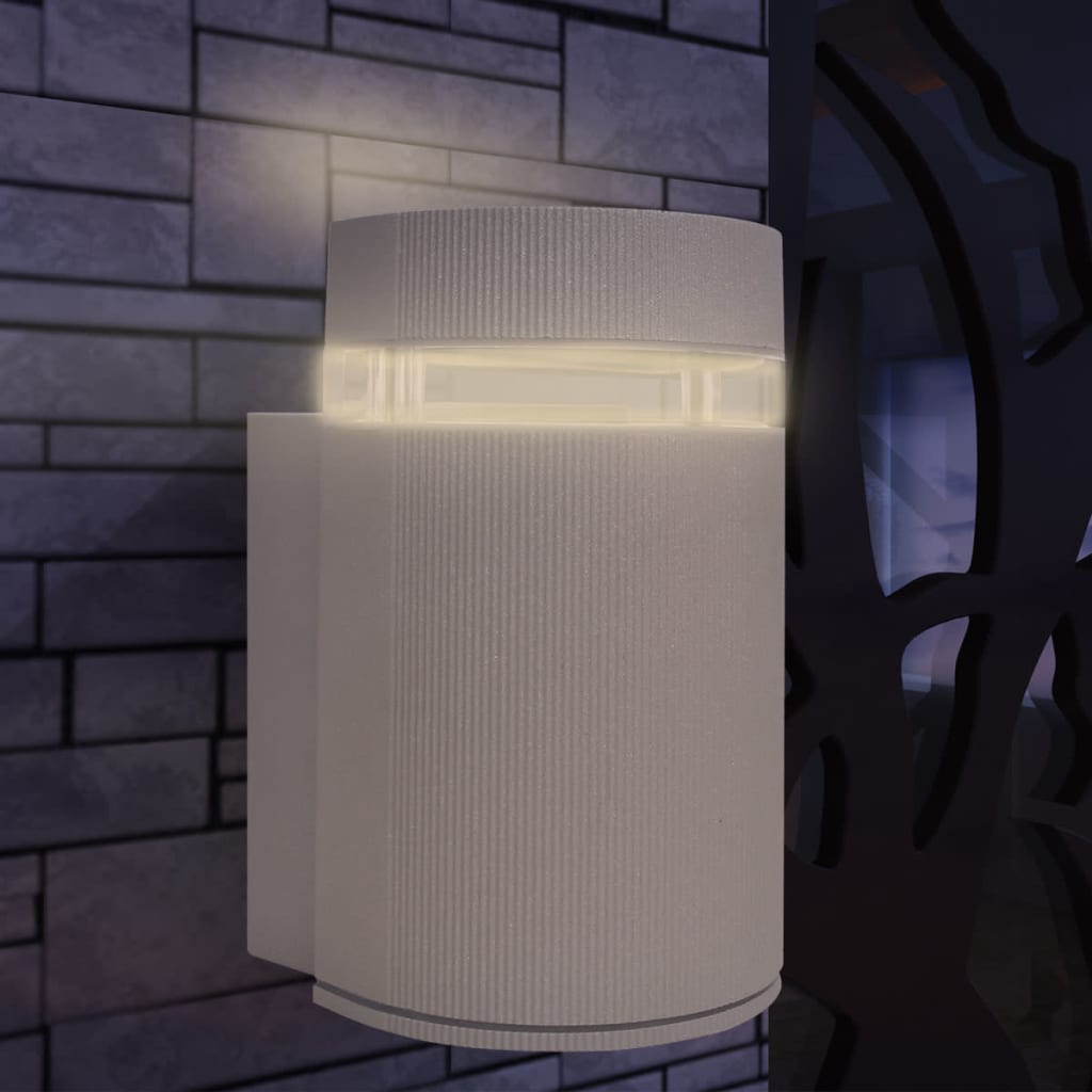 Outdoor Semi-Cylindrical Wall Sconce Grey Aluminium - R and M Furniture