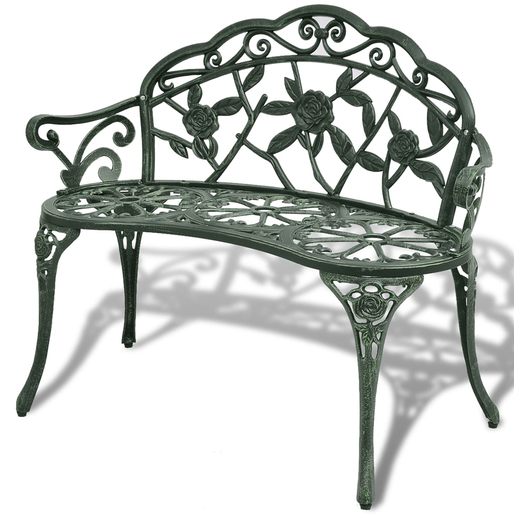 Garden Bench 100 cm Cast Aluminium Green - Merkel Designers