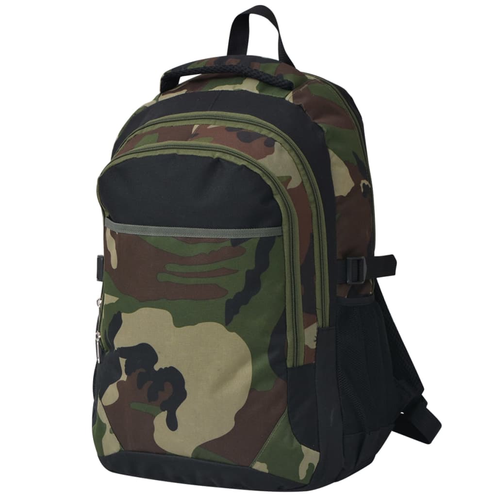 School Backpack 40 L Black and Camouflage - Design Hut