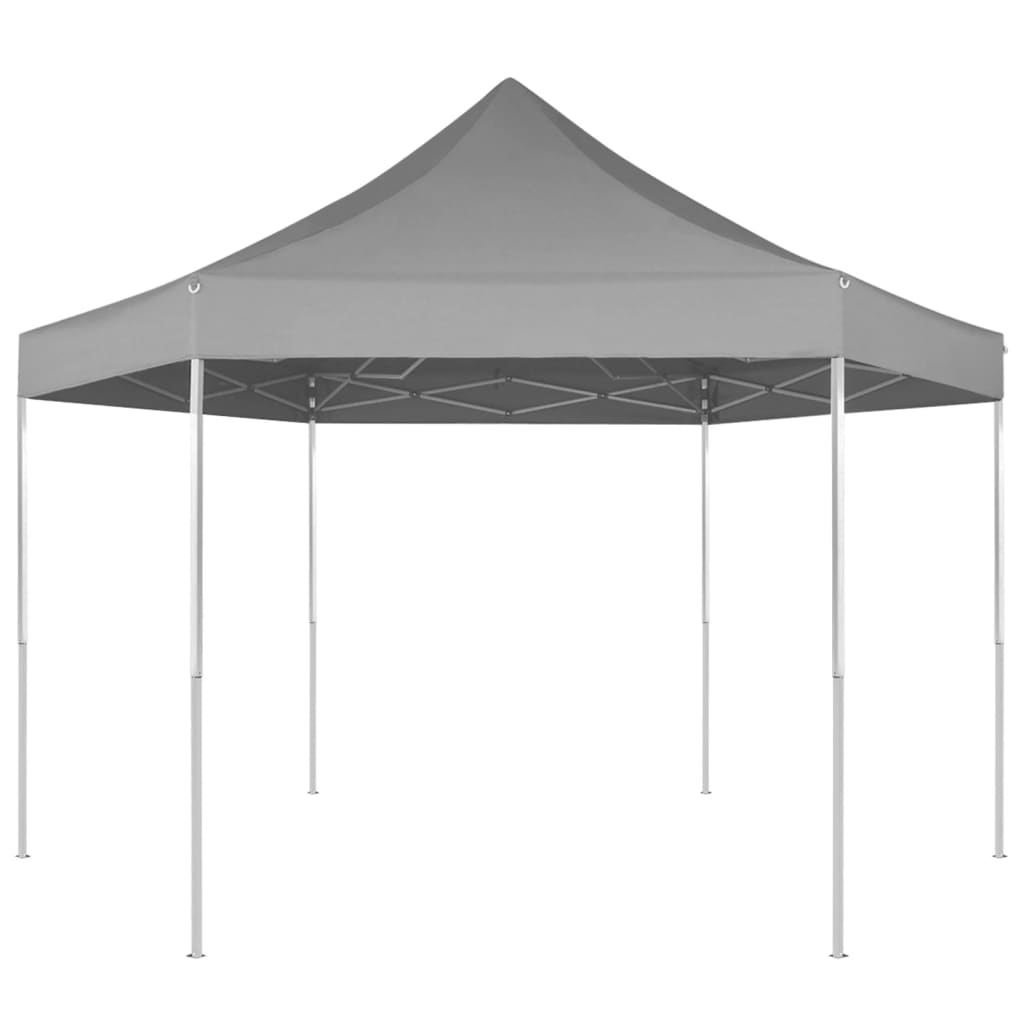 Hexagonal Pop-Up Foldable Marquee Grey 3.6x3.1 m - Style and Chic