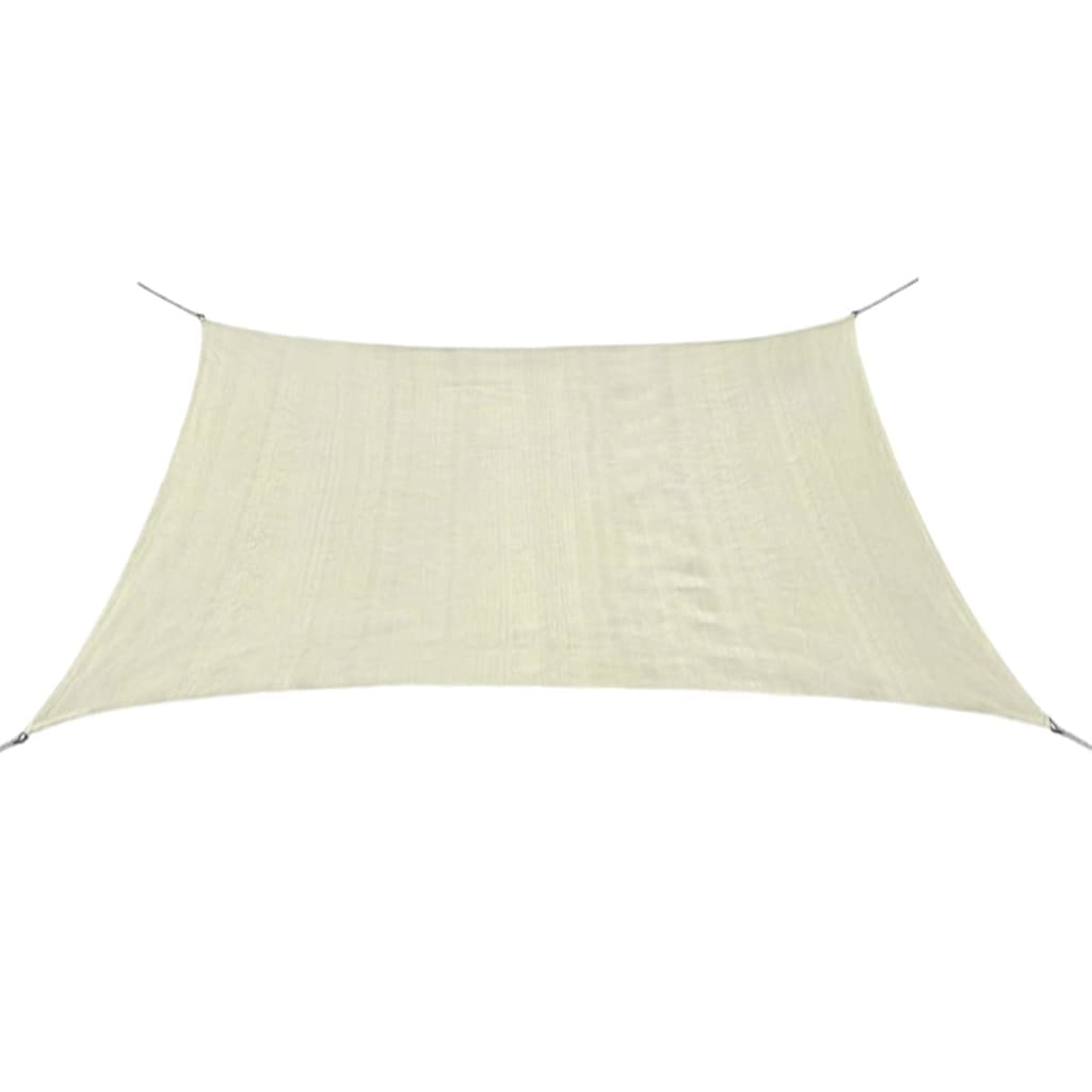 Sunshade Sail HDPE Square 3.6x3.6 m Cream - Design Hut