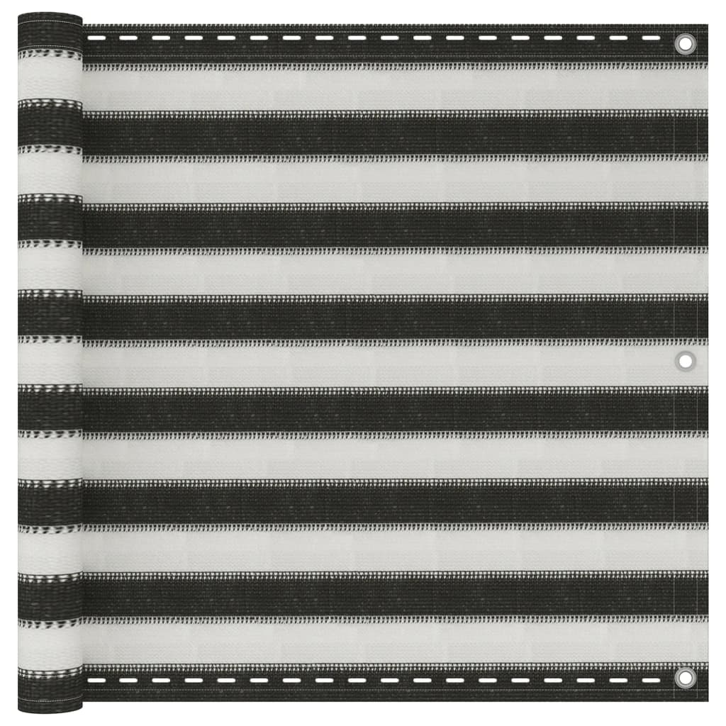 Balcony Screen HDPE 90x400 cm Anthracite and White - Decor Base