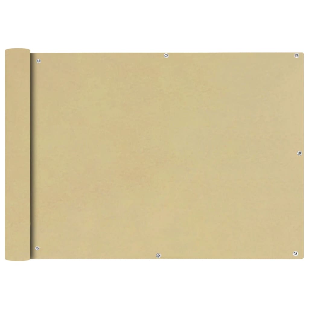 Balcony Screen Oxford Fabric 75x400 cm Beige - Decor Base