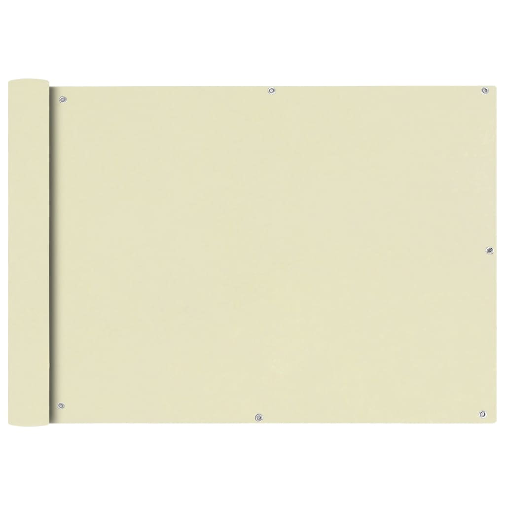 Balcony Screen Oxford Fabric 75x600 cm Cream - Design Hut
