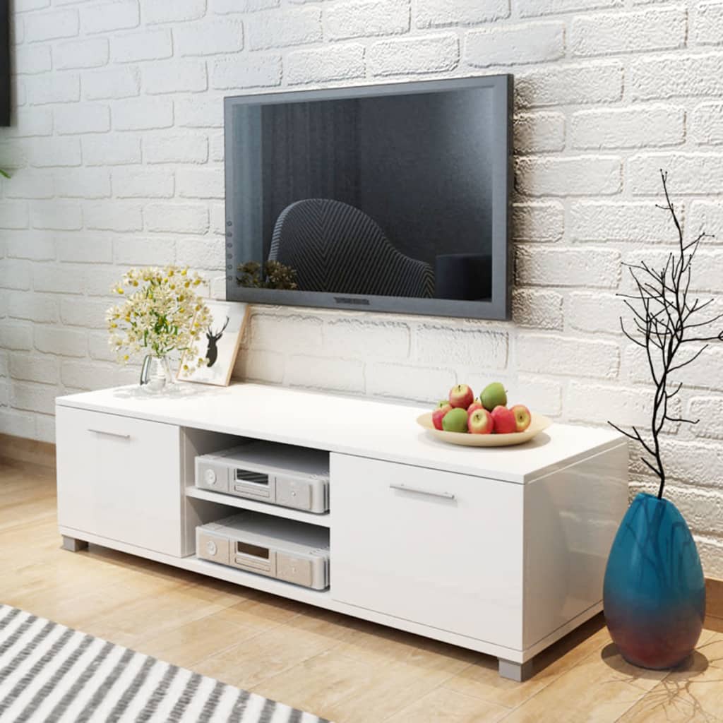TV Cabinet High-Gloss White 120x40.5x35 cm - Millennium Furniture