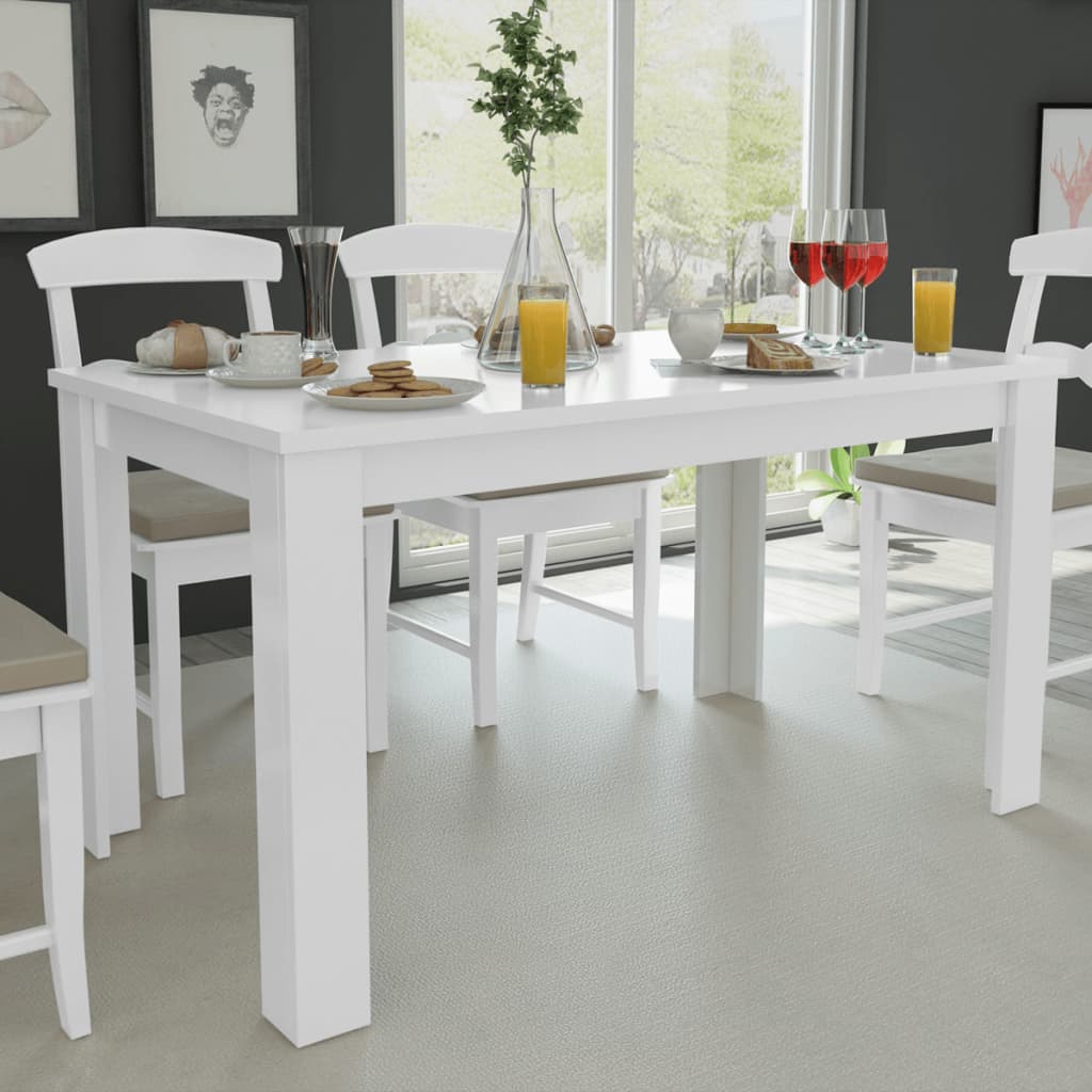 Dining Table 140x80x75 cm White - Discount Dealers