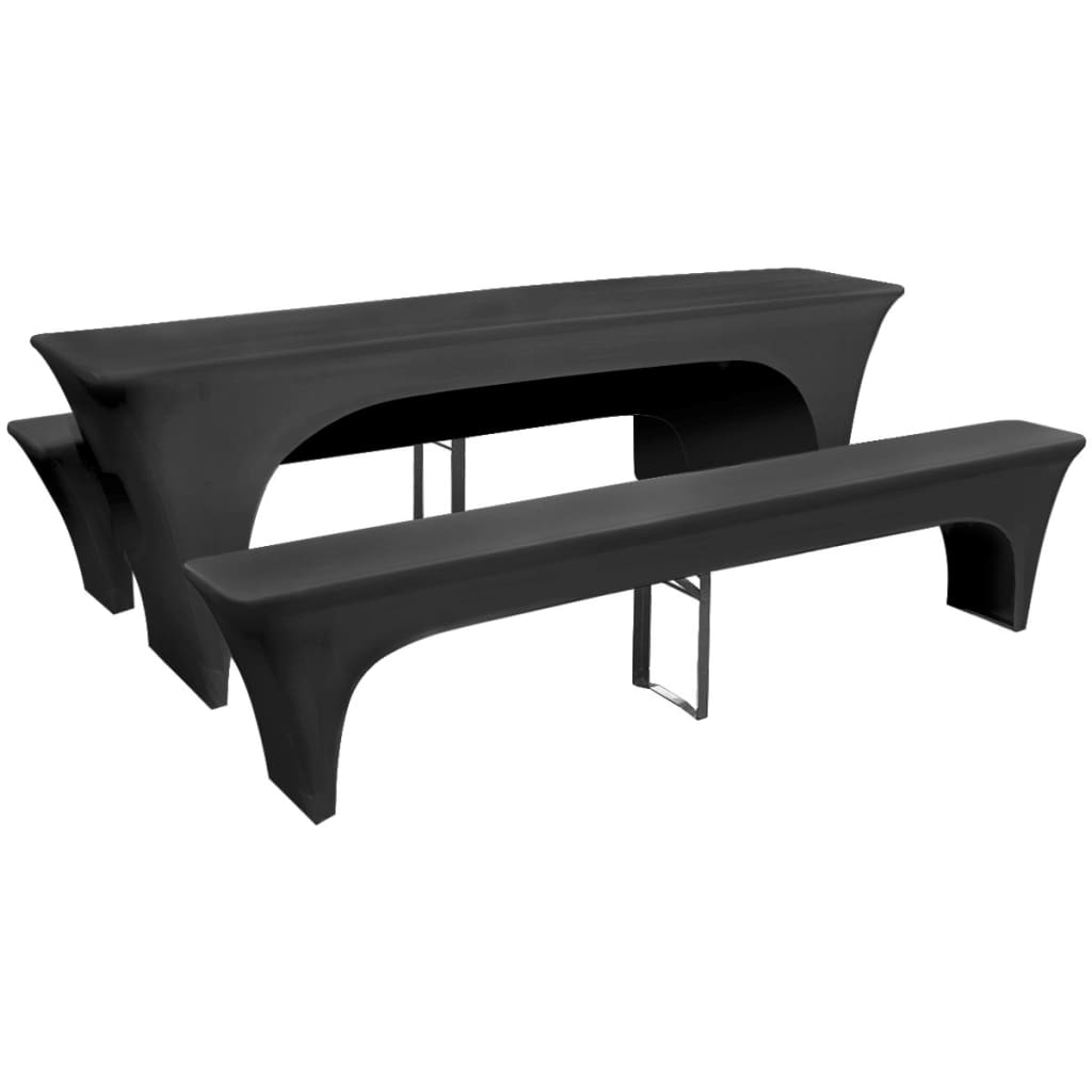 Three Piece Slipcover for Beer Table/Benches Stretch Anthracite - Tyrell & Tyrell
