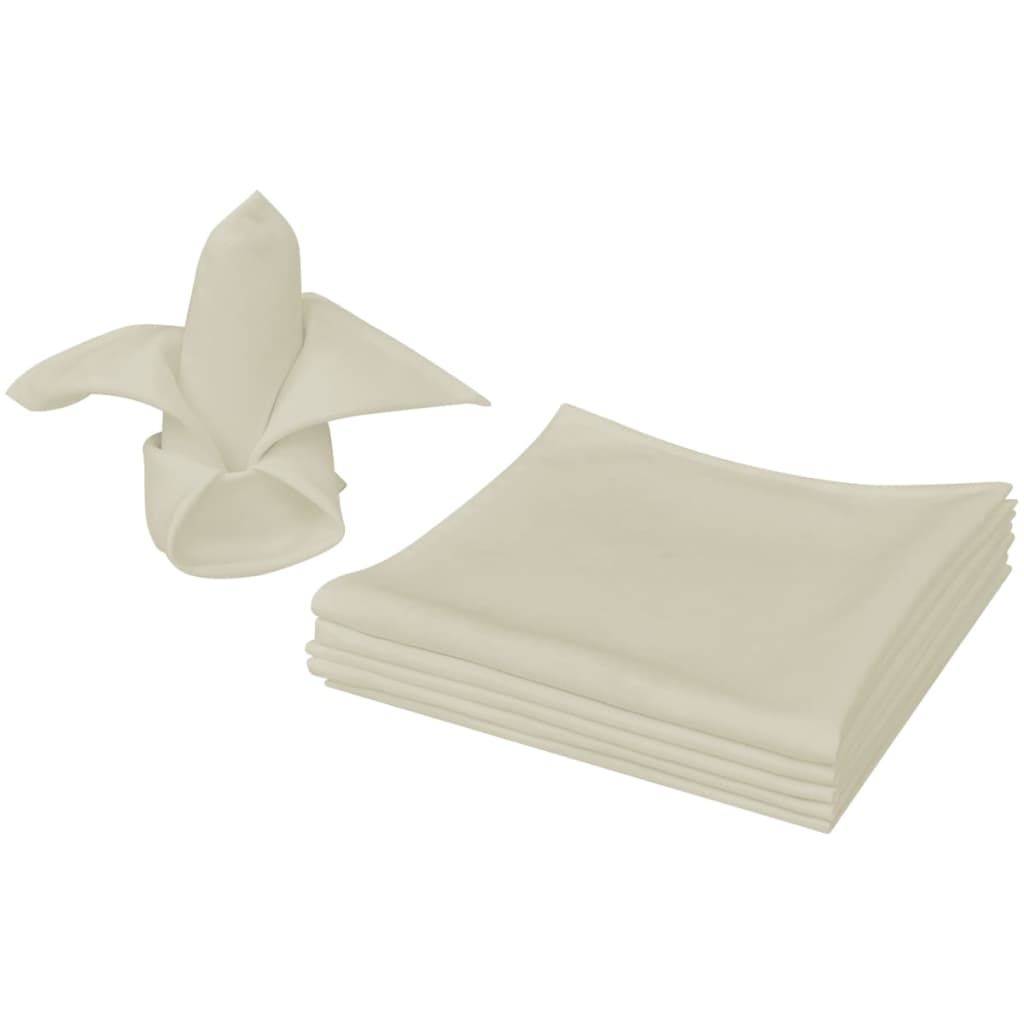 Dinner Napkins 10 pcs Cream 50x50 cm - Discount Dealers