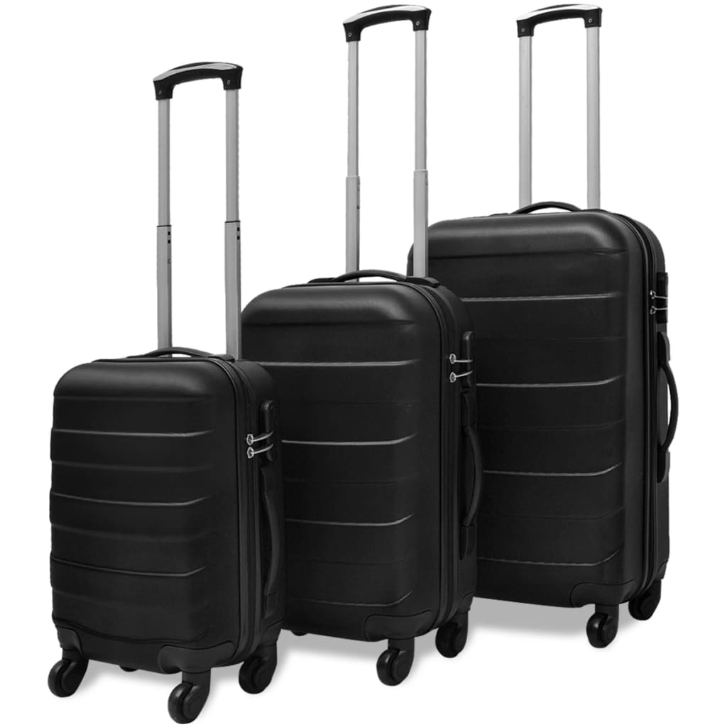 Three Piece Hardcase Trolley Set Black 45.5/55/66 cm - Tyrell & Tyrell