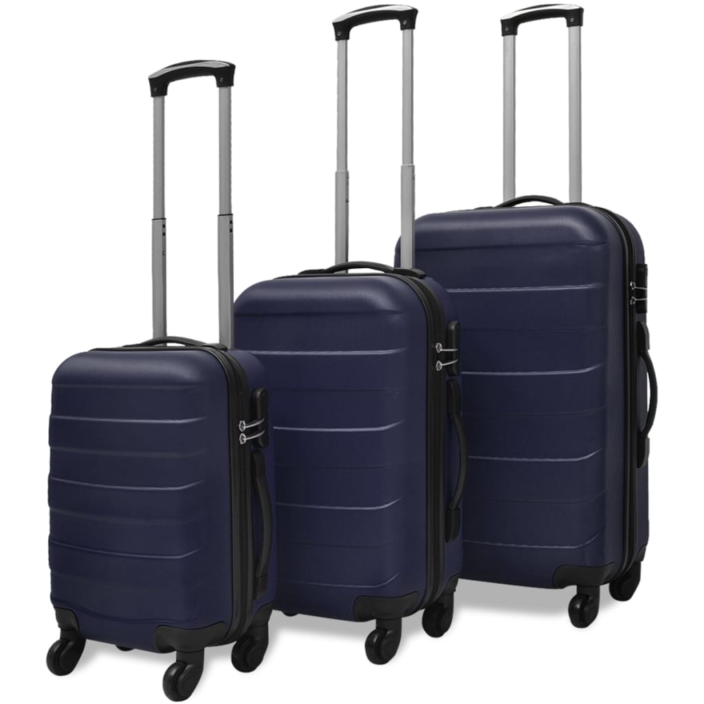 Three Piece Hardcase Trolley Set Blue 45.5/55/66 cm - Discount Dealers