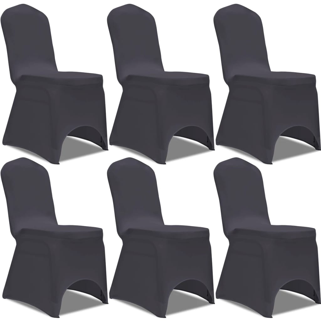 Stretch Chair Cover 6 pcs Anthracite - Discount Dealers